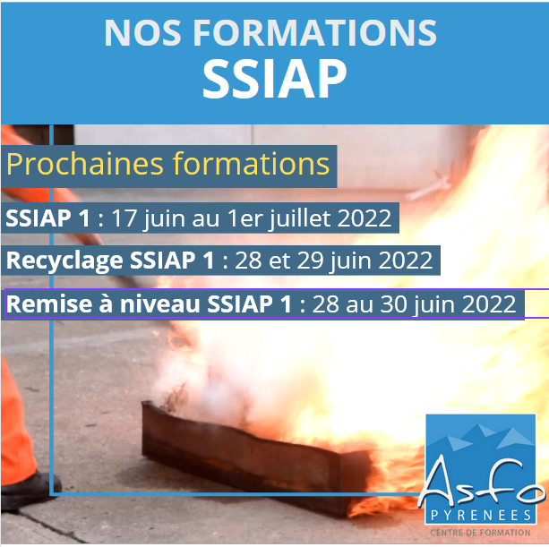 Nos prochaines dates de formations SSIAP en juin 2022